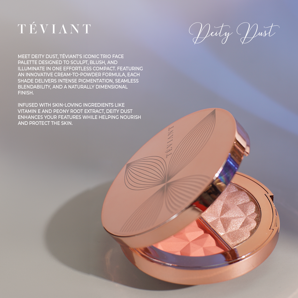TEVIANT | DEITY DUST | TRIO FACE PALETTE | POWDER BLUSH | POWDER CONTOUR | POWDER HIGHLIGHTER