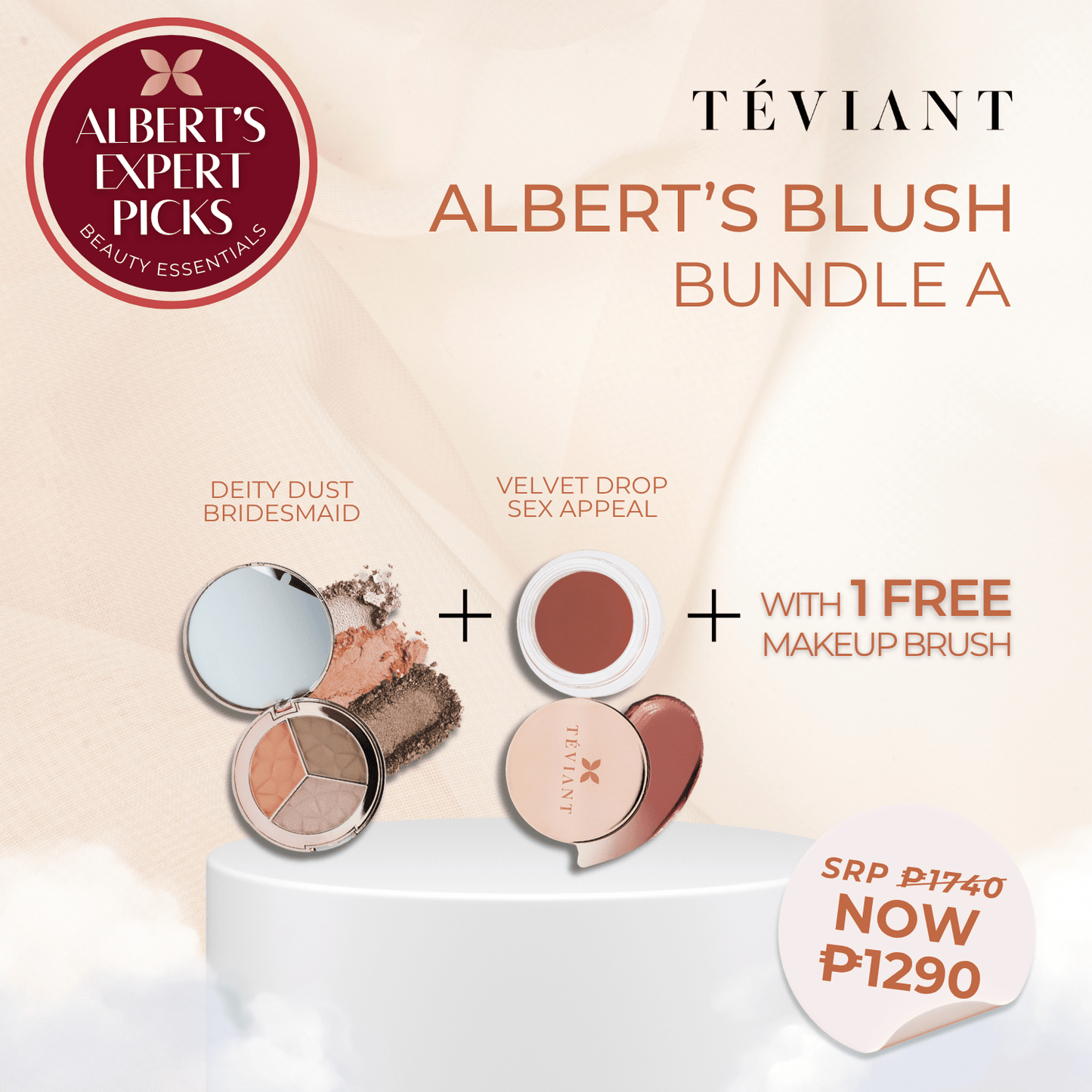 Albert's Expert Pick - Blush Bundle A (Bridesmaid + Sex Appeal With TUSM Face Brush)