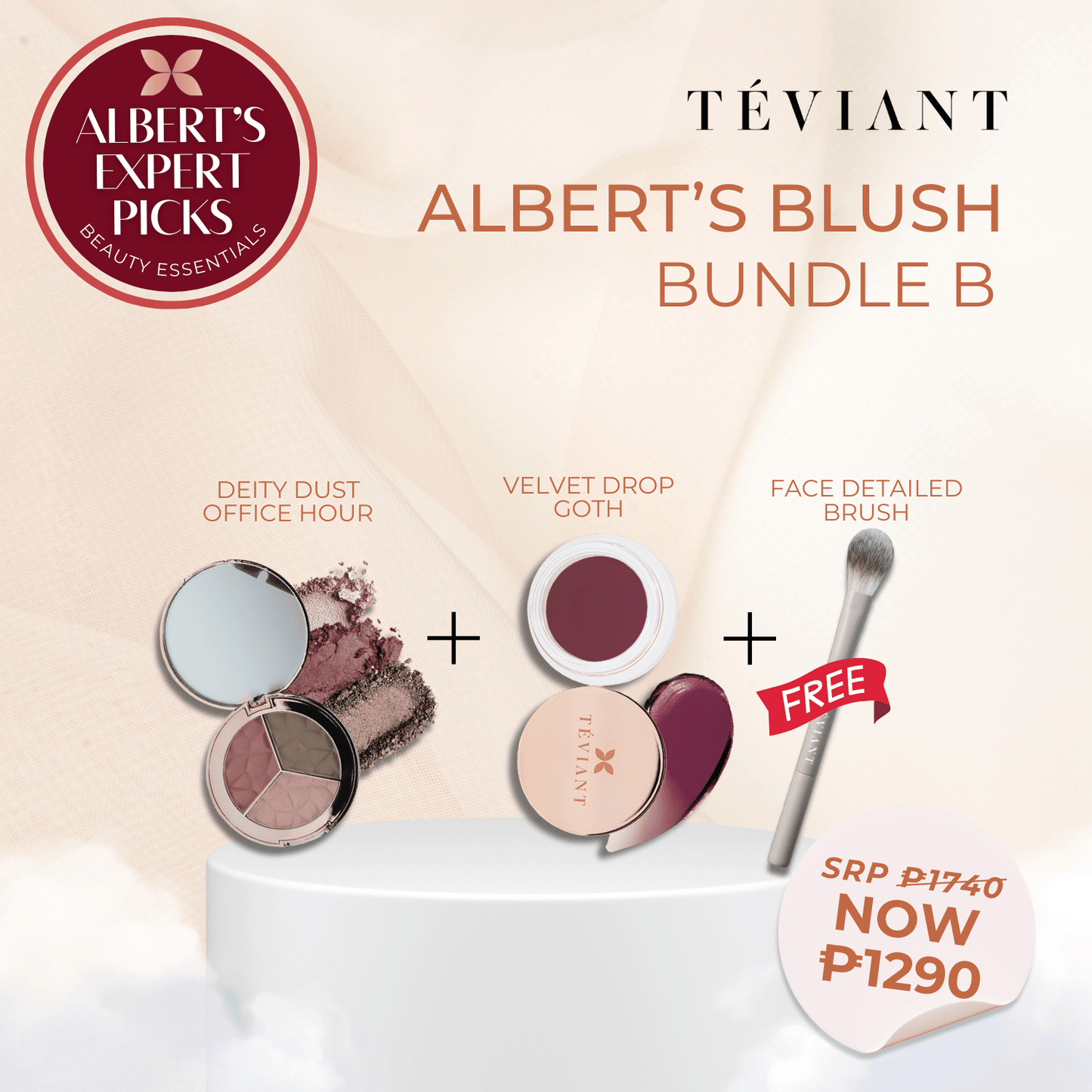 ALBERT'S EXPERT PICK - BLUSH BUNDLE B (OFFICE HOUR + GOTH WITH GWP DETAILED FACE BRUSH)