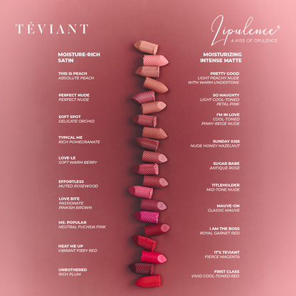 Teviant | Lipulence | A Kiss of Opulence | Bullet Lipstick | Interchangeable Magnetic Case - Teviant Beauty