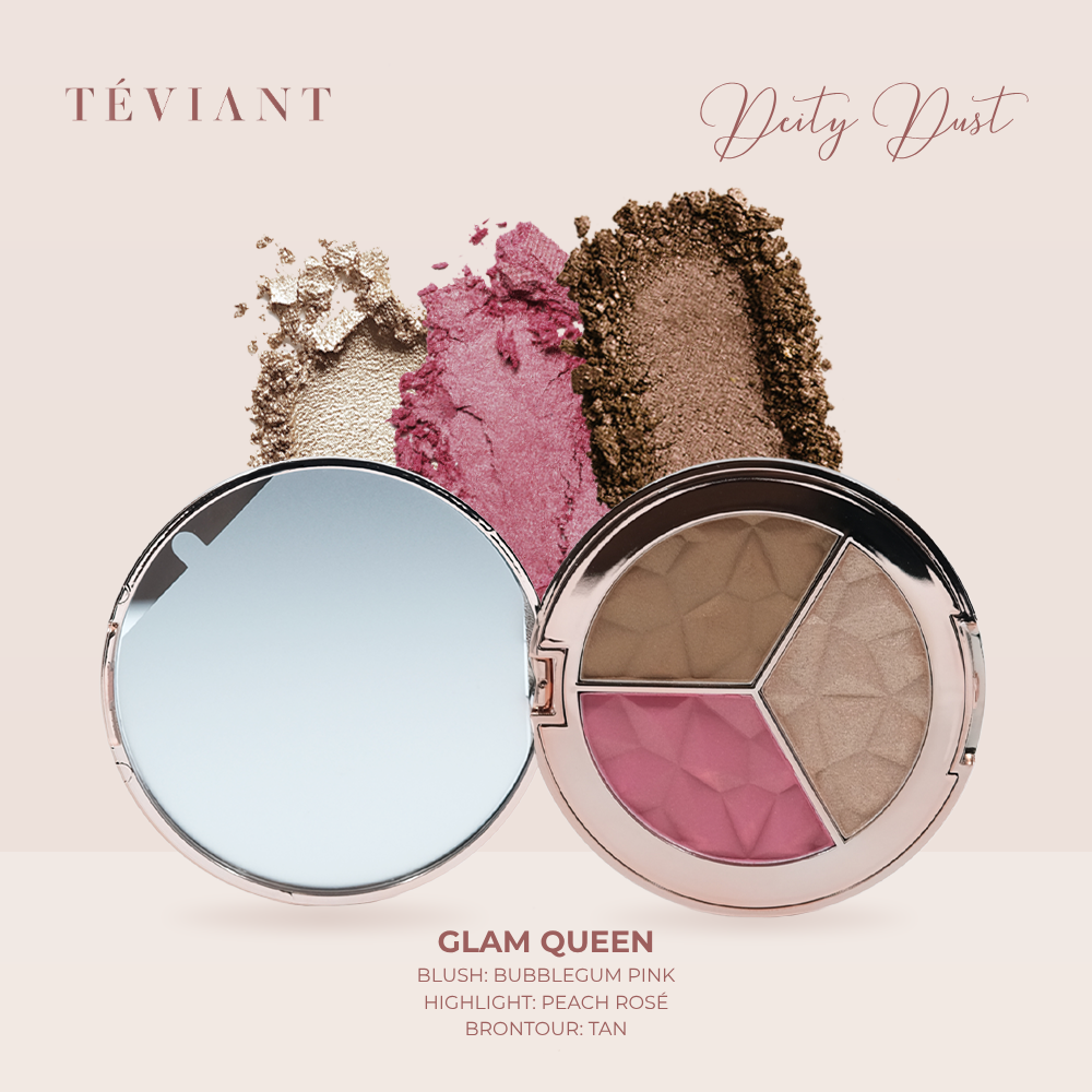 TEVIANT | DEITY DUST | TRIO FACE PALETTE | POWDER BLUSH | POWDER CONTOUR | POWDER HIGHLIGHTER