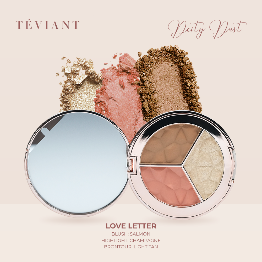TEVIANT | DEITY DUST | TRIO FACE PALETTE | POWDER BLUSH | POWDER CONTOUR | POWDER HIGHLIGHTER