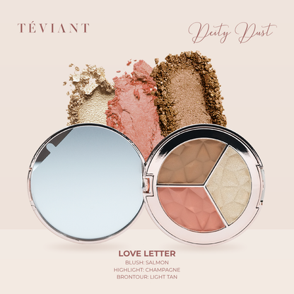 TEVIANT | DEITY DUST | TRIO FACE PALETTE | POWDER BLUSH | POWDER CONTOUR | POWDER HIGHLIGHTER - Teviant Beauty