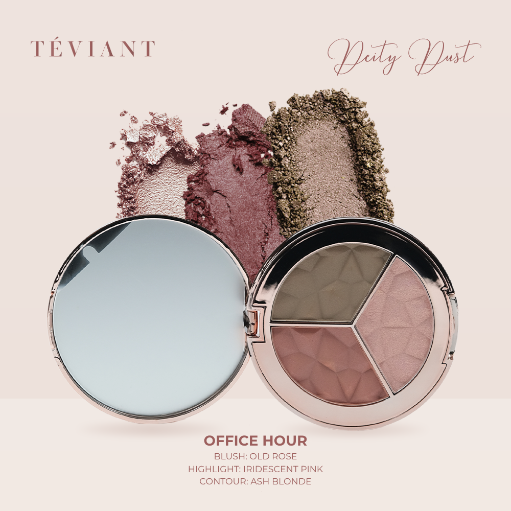 TEVIANT | DEITY DUST | TRIO FACE PALETTE | POWDER BLUSH | POWDER CONTOUR | POWDER HIGHLIGHTER