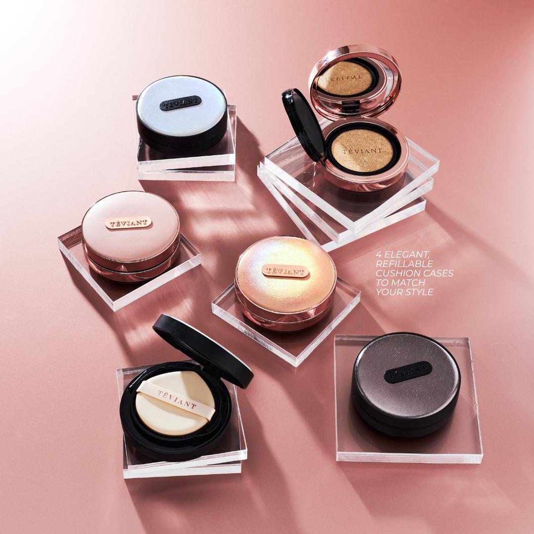 LUXE FINISH B (Cushion Complete Set + Silk Touch Perfecting Powder + Loose Powder + Detailed Face Brush + Beauty Blender) - Teviant Beauty